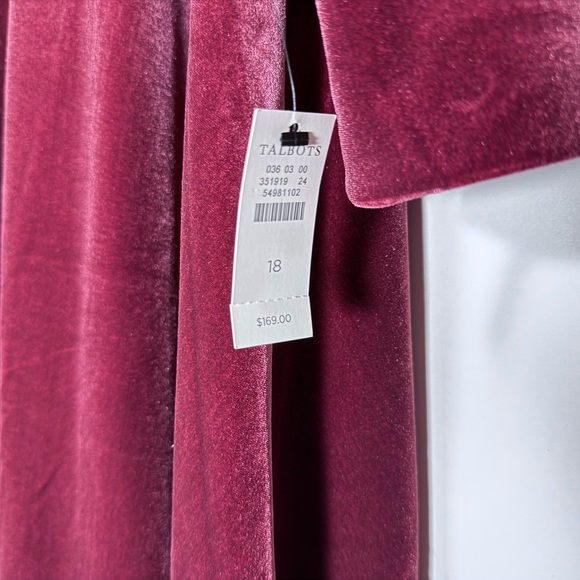 NWT Talbots Women’s Billow Sleeve Soft Velour Fit & Flare A-Line Dress Size 18 - Picture 13 of 14